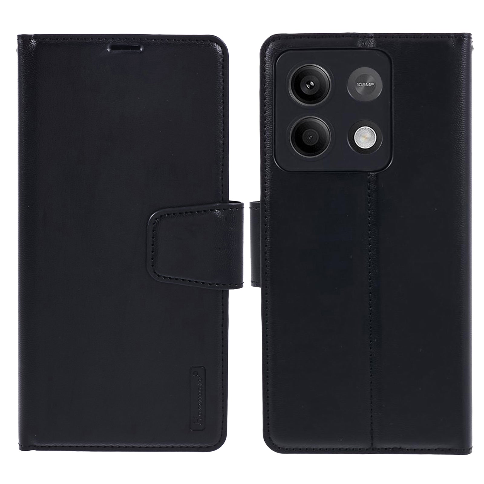 HANMAN Mill Series Phone Cover for Xiaomi Redmi Note 13 5G Case PU Leather Phone Shell Wallet - Black HANMAN Mill Series Phone Cover for Xiaomi Redmi Note 13 5G Case PU Leather Phone Shell Wallet - Black